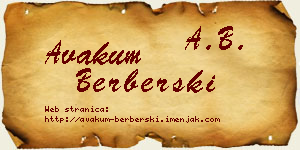 Avakum Berberski vizit kartica